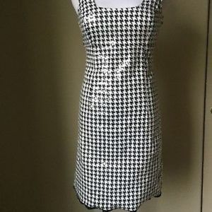 Anthropologie Houndstooth Bailey 44 Sequined Dress